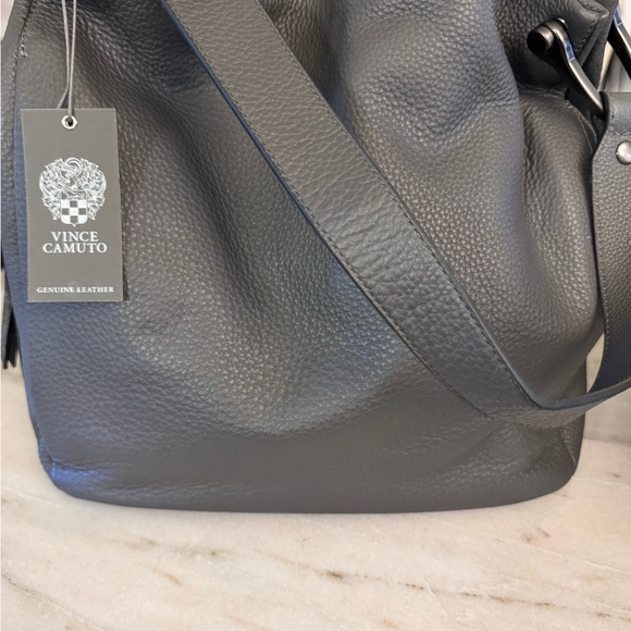 Vince Camuto Gray Leather Hobo Bag - Picture 2 of 6